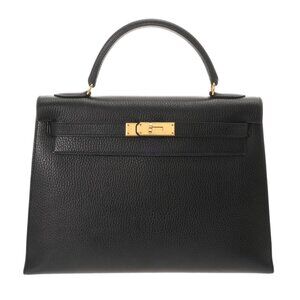 HERMES Kelly 32 outside sewing Black/Noir bag